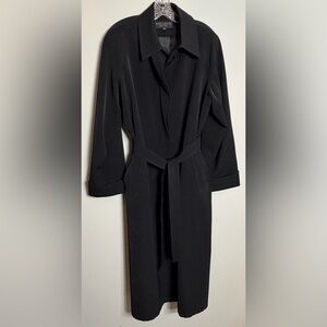 Gallery Petite Black Trench Coat Size 14P